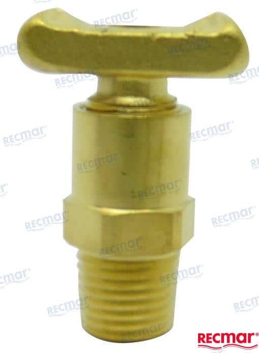 REC82745 - Robinet de vidange de bloc moteur 1/4 " Mercruiser: 16951Q1, 22-16951Q1, 22-87238 Volvo: 82745, 949918, 997641 OMC 379957