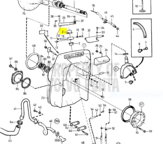 Bague de direction volvo penta 872363 - 36 mm Volvo Penta AQ / DP