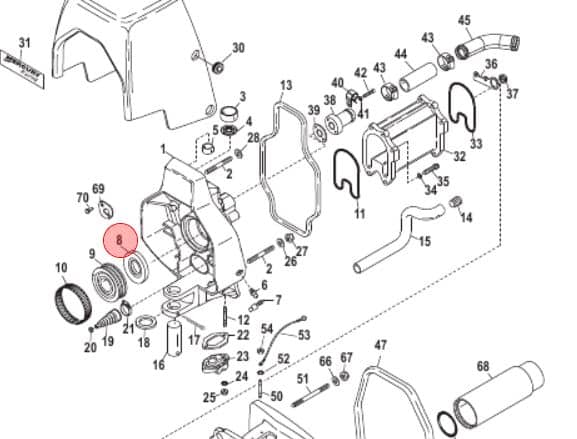 Joint spi roulement bol MERCRUISER 88416 - Embase BRAVO - ALPHA ONE GEN 1 et 2